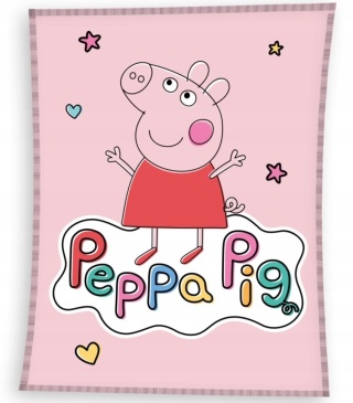 Kocyk koc welur puchaty ŚWINKA PEPPA PIG 110X140