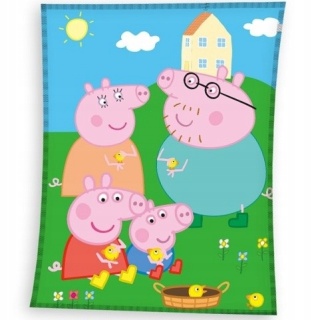 Kocyk koc welur puchaty ŚWINKA PEPPA PIG 150x200