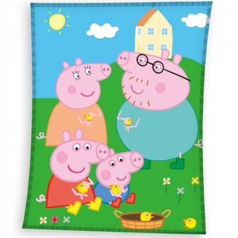 Kocyk koc welur puchaty ŚWINKA PEPPA PIG 150x200