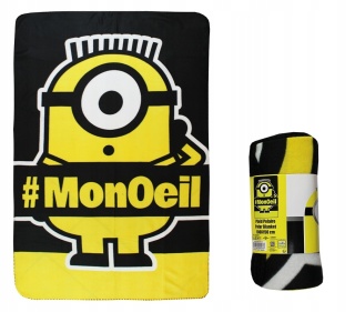 Kocyk polarowy narzuta MINIONKI pled 100x150 cm