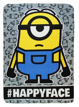 Kocyk polarowy narzuta MINIONKI pled 100x150 cm