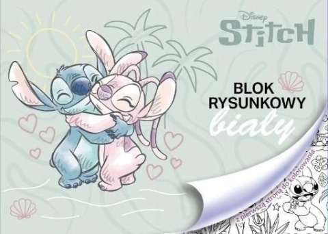 Lilo i Stitch Sich blok rysunkowy z kolorowanką A4 20 kartek biały