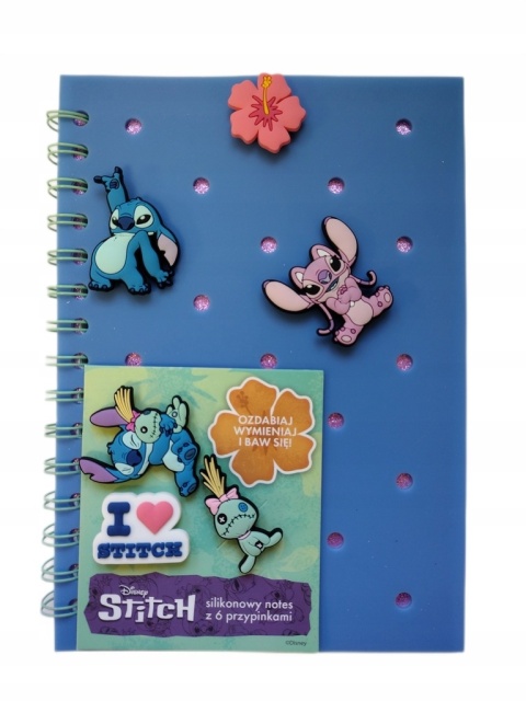 Lilo i Stitch notes kołozeszyt na spirali linia 80k A5 przypinki