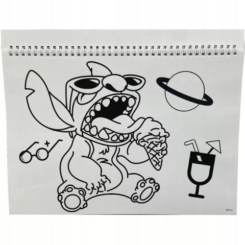 Lilo i Stitch szkicownik kolorowanka blok Stitch na spirali naklejki A4 40k
