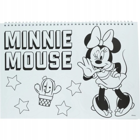 MYSZKA MINNIE szkicownik blok kolorowanki na spirali naklejki A4 40 k