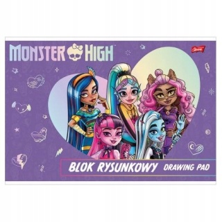 Monster High lalki blok rysunkowy A4 20 kartek biały