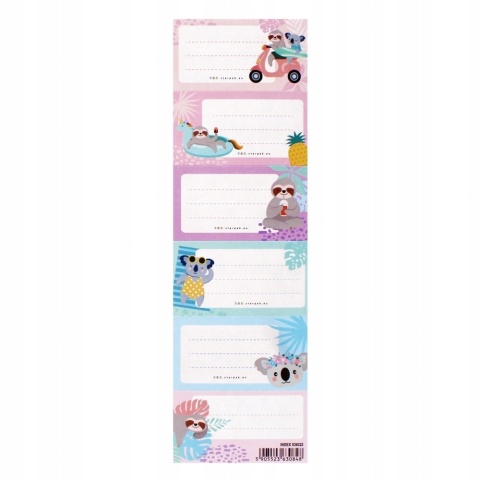 Naklejki nalepki na zeszyty 12 szt Koala Leniwiec