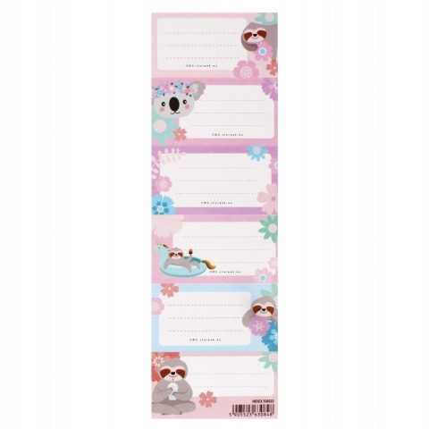 Naklejki nalepki na zeszyty 12 szt Koala Leniwiec