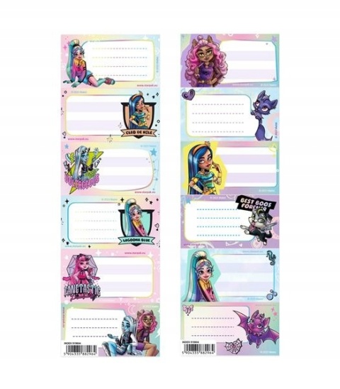 Naklejki nalepki na zeszyty 12 szt Rainbow High