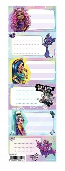 Naklejki nalepki na zeszyty 12 szt Rainbow High