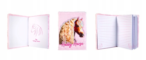 Notatnik pamiętnik zeszyt puchaty kudłacz różowy koń Hobby Horse
