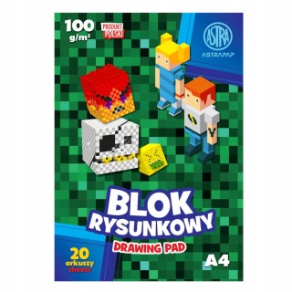 Pixel dla fana Minecraft blok rysunkowy A4 20 k