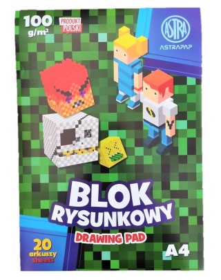 Pixel dla fana Minecraft blok rysunkowy A4 20 k