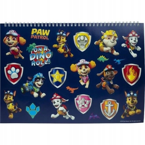 Psi Patrol Dżungla pieski szkicownik na spirali blok naklejki 40 k
