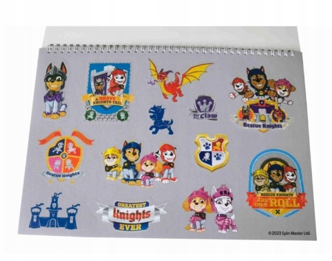 Psi Patrol Zamek pieski szkicownik na spirali blok naklejki 40 k