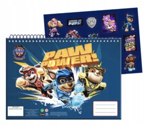 Psi Patrol pieski szkicownik na spirali blok naklejki 40 k