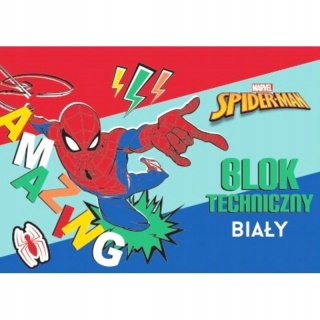 SPIDERMAN blok techniczny A4 170g/m2 10 kartek biały