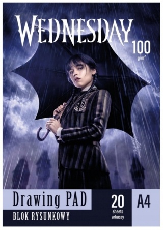 Wednesday Addams blok rysunkowy A4 20 k 100 g /m2 biały Astra
