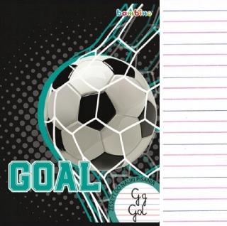 Zeszyt A4 32k do nauki pisania trzylinia trzy linia kolorowa piłka sport