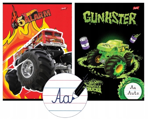 Zeszyt A4 do nauki pisania trzylinia kolor auta Hot wheels 1 szt Zeszyt A4 do nauki pisania trzylinia kolor auta Hot wheels 1 szt