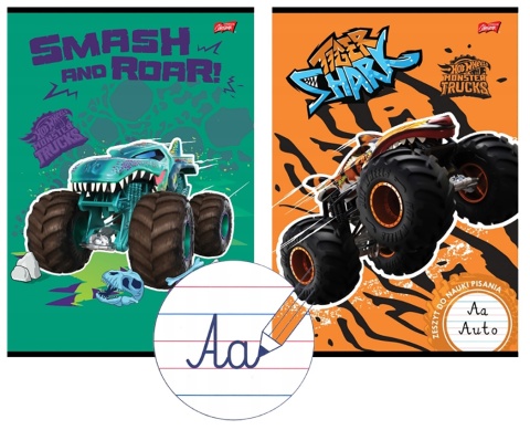 Zeszyt A4 do nauki pisania trzylinia kolor auta Hot wheels 1 szt Zeszyt A4 do nauki pisania trzylinia kolor auta Hot wheels 1 szt