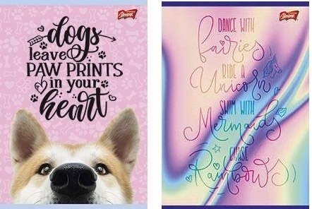 Zeszyt A4 kratka w kratke 32 k z marginesem piesek pupil róż Unipap 2 szt