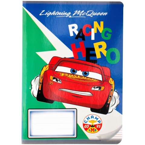 Zeszyt A5 16 k w linię trzylinia kolorowa auta Zygzak McQueen wzór 2 1szt