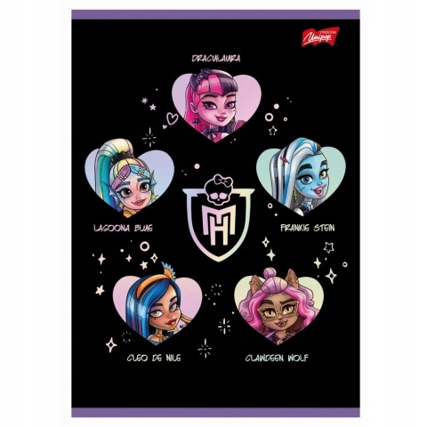 Zeszyt A5 monster high wzór 3 w kratkę 32 kartki St. Majewski