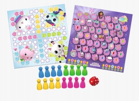 Gra 2 w 1 Chińczyk węże i drabiny Koci domek Gabi Trefl