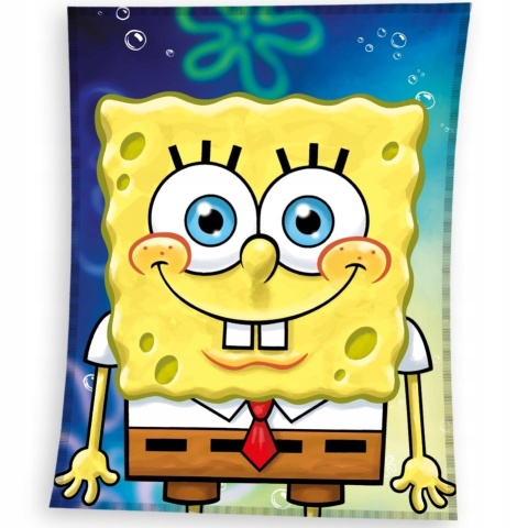 Koc polarowy 110x140 + poszewka na poduszkę 40x40 SPONGEBOB KANCIASTOPORTY