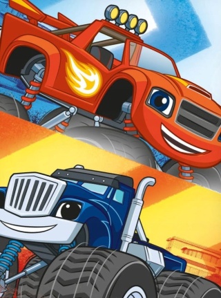 Kocyk koc pled narzuta welurowy Blaze i Mega Maszyny 130x170 cm