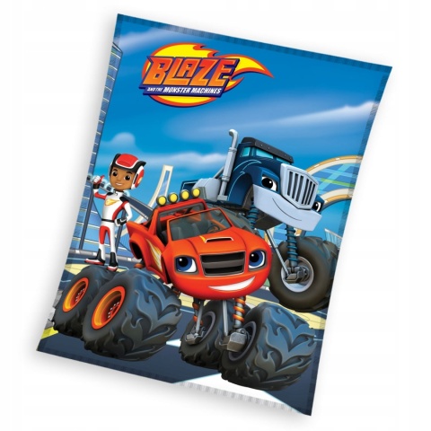 Kocyk koc pled narzuta welurowy Blaze i Mega Maszyny 150x200 cm