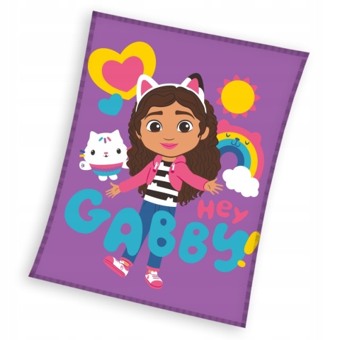 Kocyk koc pled narzuta welurowy KOCI DOMEK GABI 150x200 cm