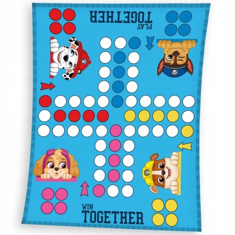 Kocyk koc pled narzuta welurowy PSI PATROL plansza do gry chińczyk 130x170