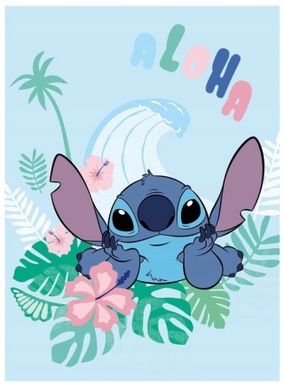 Kocyk koc pled narzuta welurowy coral Lilo i Stitch 100x150 cm