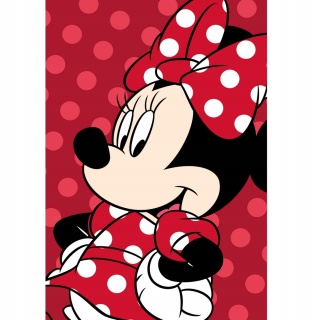 Kocyk koc pled narzuta welurowy coral MYSZKA MINNIE 100x150 cm