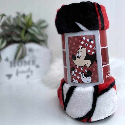 Kocyk koc pled narzuta welurowy coral MYSZKA MINNIE 100x150 cm