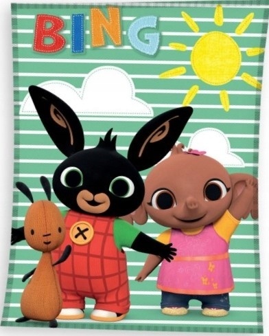 Kocyk koc pled narzuta welurowy velvet Królik Bing 150x200 cm