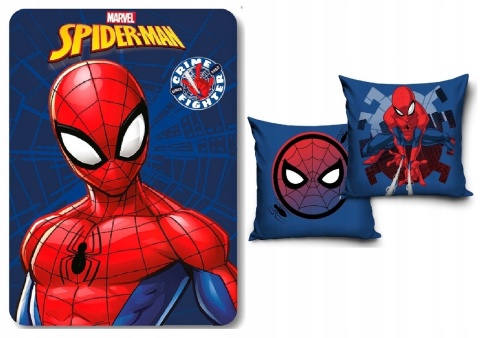 Kocyk koc polarowy 100X140 poszewka na poduszkę 40x40 SPIDERMAN w sieci