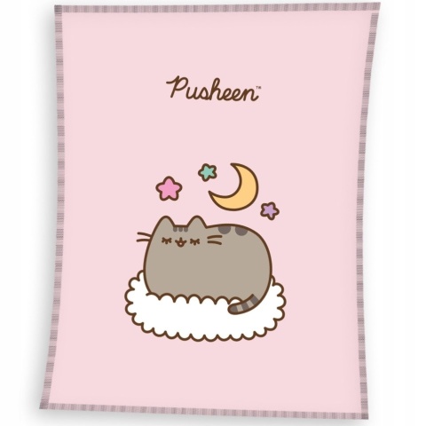 Kocyk koc welur puchaty 130X160 + poduszka kształtka velvet kot PUSHEEN