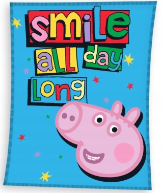 Kocyk koc welur welurowy puchaty ŚWINKA PEPPA PIG George 110X140