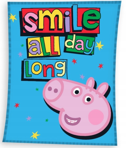 Kocyk koc welur welurowy puchaty ŚWINKA PEPPA PIG George 110X140
