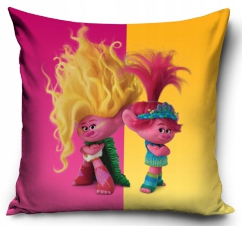 Kocyk polarowy narzuta 100x150 + poszewka na poduszkę 40x40 TROLLE POPPY