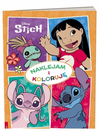 Lilo i Stitch Naklejam i koloruję kolorowanka naklejki i wzorem
