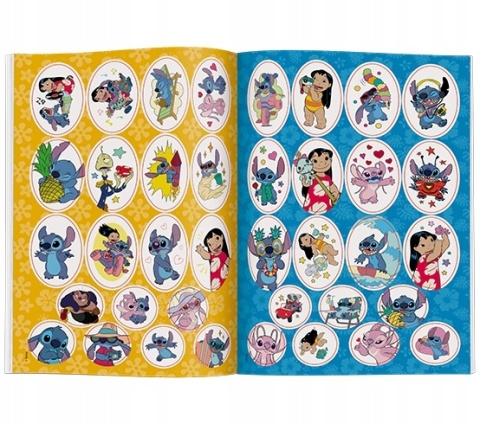 Lilo i Stitch Naklejam i koloruję kolorowanka naklejki i wzorem