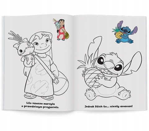 Lilo i Stitch Naklejam i koloruję kolorowanka naklejki i wzorem