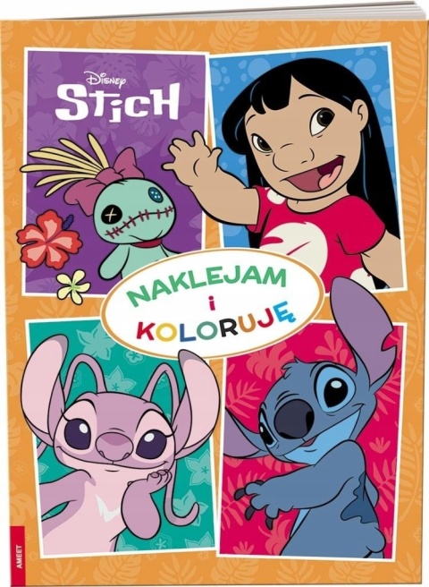 Lilo i Stitch Naklejam i koloruję kolorowanka naklejki i wzorem