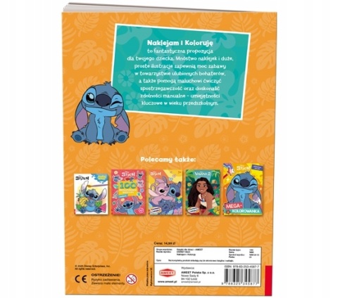 Lilo i Stitch Naklejam i koloruję kolorowanka naklejki i wzorem