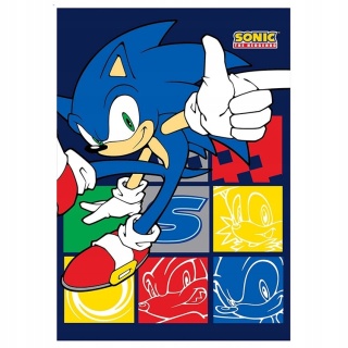 SONIC kocyk koc polarowy 100x140 cm + poduszka 35x35