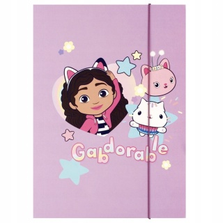 Teczka z gumką A4 na dokumenty KOCI DOMEK GABI gabdorable